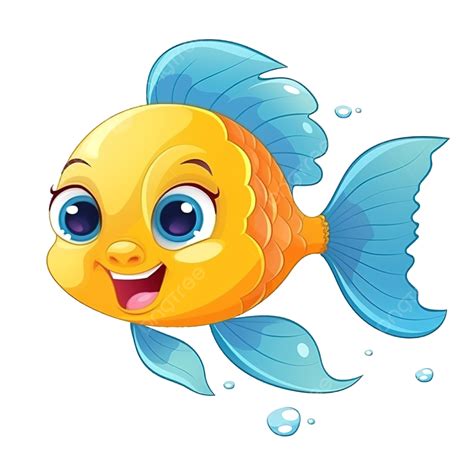 Fish Cartoon Cute Sea Animal Deep Animal Sea Png Transparent Image