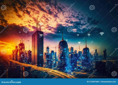 Cyberspace Futuristic City Of Future Intelligent City Networks