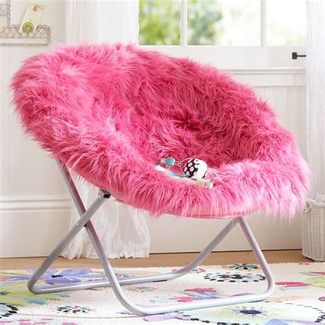 Pink Fur Rific Faux Fur Hang A Round Chair Pbteen