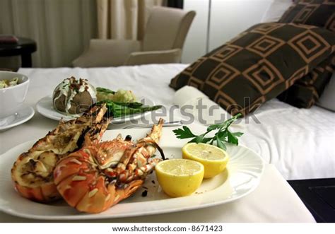 Room Service Food Presentation Hotel Bed Stock Photo 8671423 Shutterstock