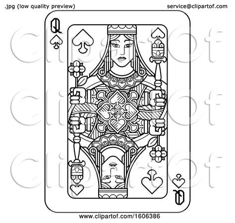 Queen of spades appreciate quality of things and have rather an extravagant. Clipart of a Black and White Queen of Spades Playing Card ...