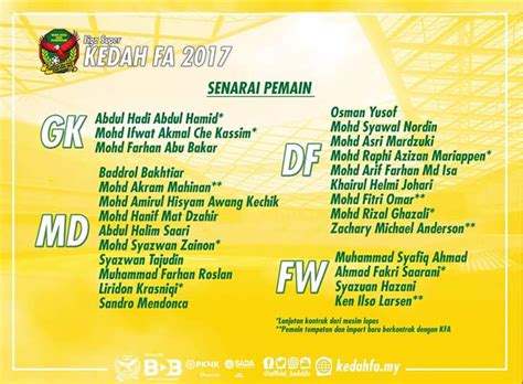 Amirul hisyam awang kechik is one of the richest malay association football player. Senarai Pemain Kedah FA 2017