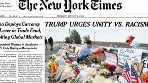 New York Times Changes Trump Urges Unity Vs Racism Headline After