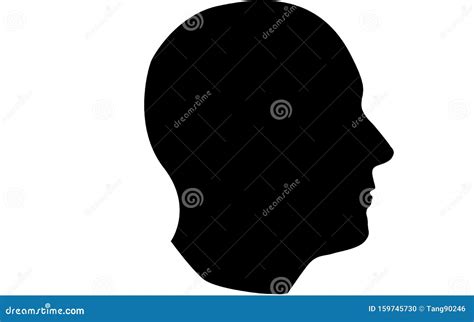 Human Head Silhouette Icon In Black And White Stock Illustration
