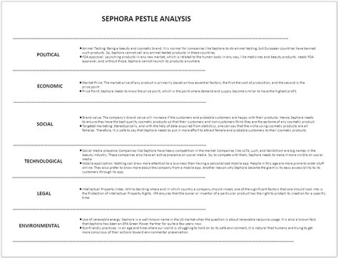 Sephora Pestel Analysis Edrawmax Templates