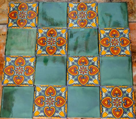 16 Mexican Talavera Tiles Handmade Hand Painted 4 X Etsy Mexican