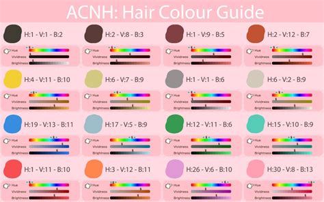 A custom palette color guide to matching all 16 hair colors! Pin on Animal Crossing: New Horizons