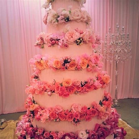 Pink Ombre Wedding Cake With Fresh Blooms By Sweet Art In Sydney