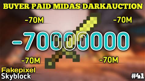 I Buy Midas Sword From Dark Action 70m Fakepixel Skyblock Youtube