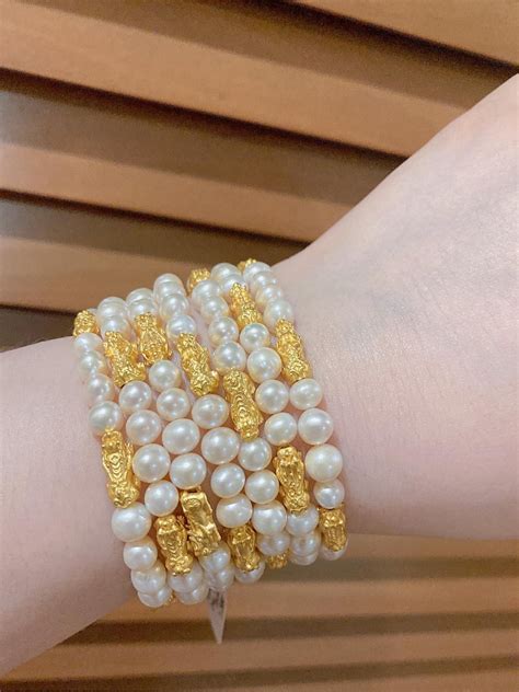 24k Piyao White Pearl Bracelet Hk Womens Fashion Jewelry