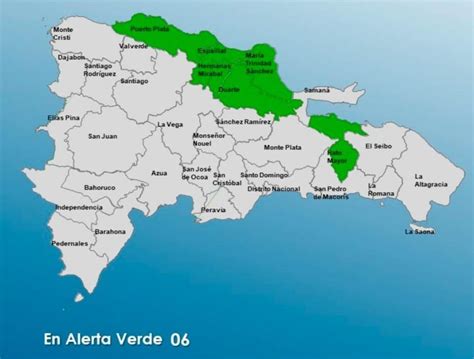 COE Emite Alerta Verde Para 6 Provincias