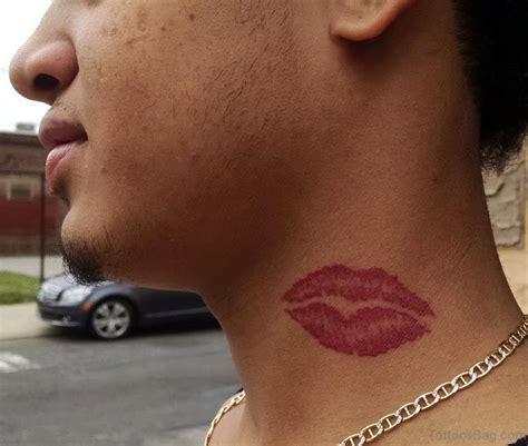 39 Attractive Kiss Tattoos On Neck Tattoo Designs