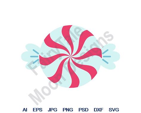 Peppermint Candy Svg Dxf Eps Png  Vector Art Etsyde
