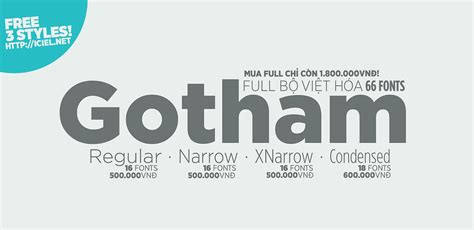 Free Font Iciel Gotham Thin Gotham Medium Gotham Ultra Việt Hóa
