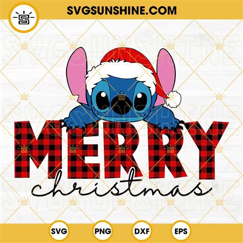Merry Christmas Stitch Svg Stitch Santa Hat Merry Christmas Svg Png