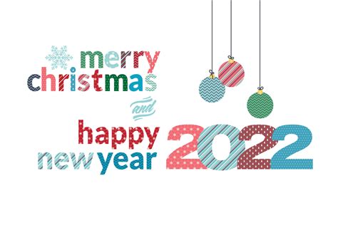 Merry Christmas And Happy New Year 2022 Greeting Card 3530558 Vector
