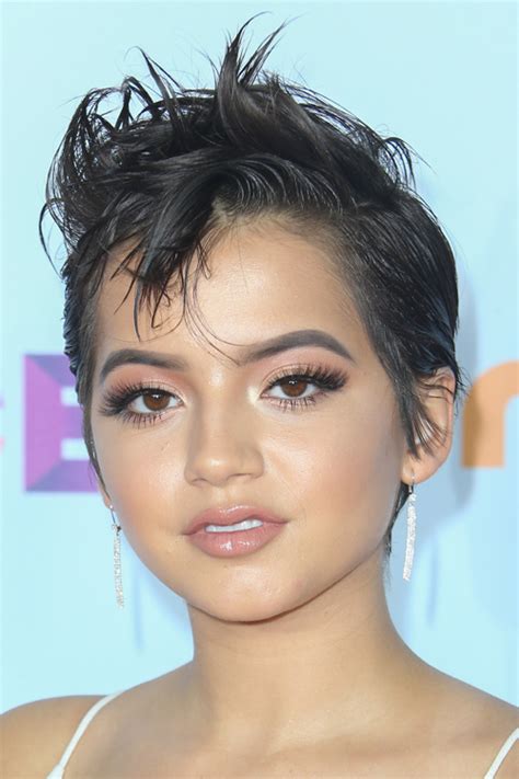 Isabela Moner Straight Black Pixie Cut Hairstyle Steal Her Style