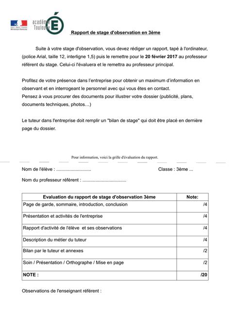 Comment Faire Un Sommaire De Rapport De Stage