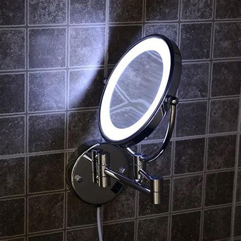 Wall Mounted 8 Bath Led Bathroom Mirrors Magnifying Shaving Ultrathin Extendable Make Up Mirror
