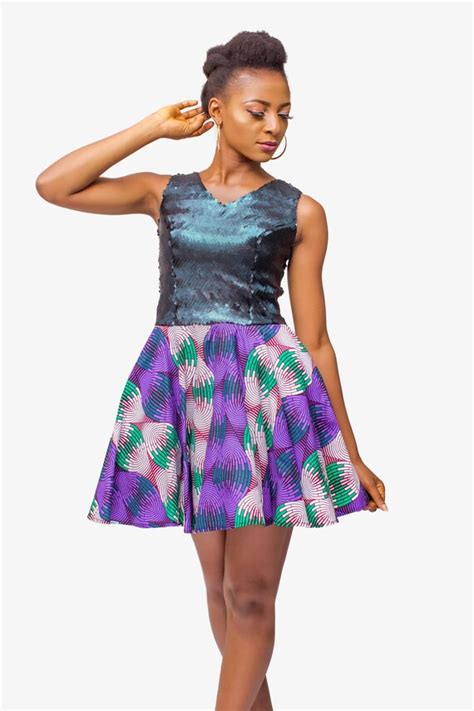 African Print Sequin Dress Ankara Dress African Womens Etsy