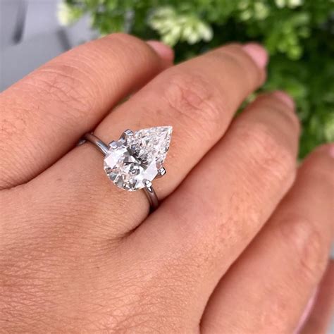 3 Carat Pear Shaped Diamond Ring Engagement Rings