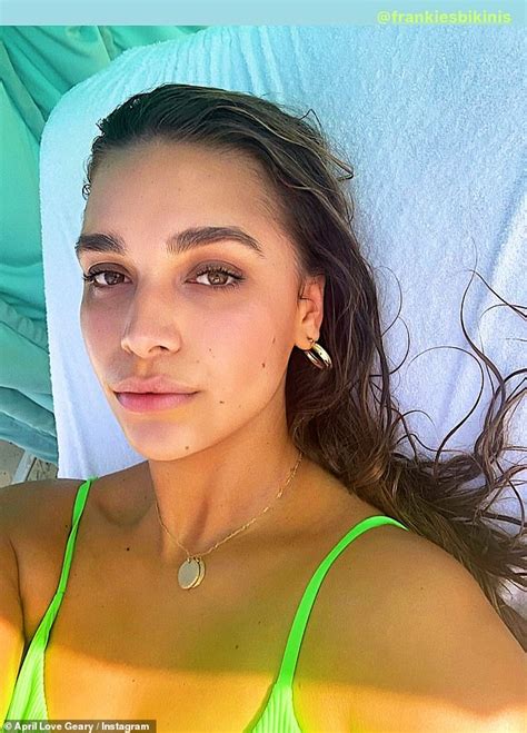April Love Geary Shows Off Her Assets In A Lime Green Bikini While Vacationing With Robin Thicke