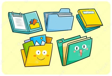 Premium Vector Funny Folder Collection In Simple Kawaii Doodle Style