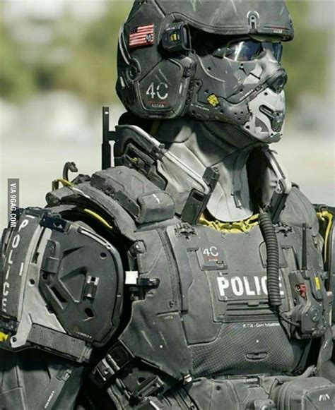 Future Looking Police Body Armor Armor Concept Tactical Armor