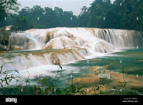 Mexico Agua Azul Waterfalls Stock Photo Alamy