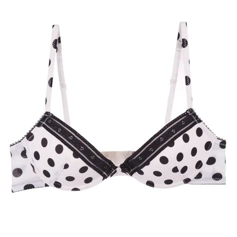 Cute Girl Teenagers Sexy Harajuku Push Up Black White Polka Dot Bra Tops Bras Lace Hem Ice Silk