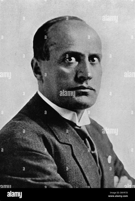 Portrait Of Benito Mussolini Aka Il Duce Italian Fascist Dictator