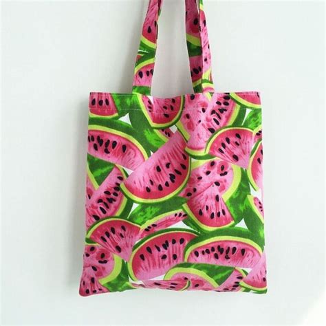 Watermelon Canvas Tote Bag By Theninthcloud On Etsy