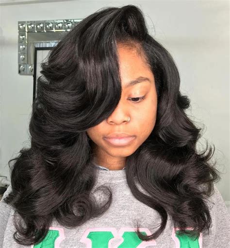 Long Curly Side Parted Weave Weave Hairstyles Hair