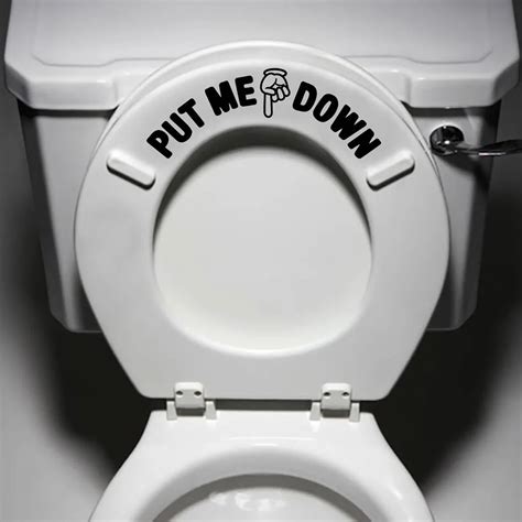Put Me Down Toilet Seat Bathroom Hand Vinyl Decal Sticker Sign Reminder