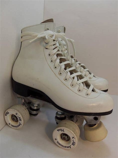 Riedell White Leather Lace 216 Boot Pacer Crown Womens Roller Skating