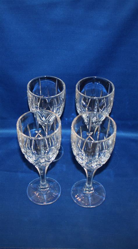 Vintage Crystal Wine Goblets Set Of 4 Large Glasses Water Etsy