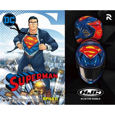 Hjc Rpha 11 Superman Dc Comics Full Face Motorcycle Helmet Psb Approved