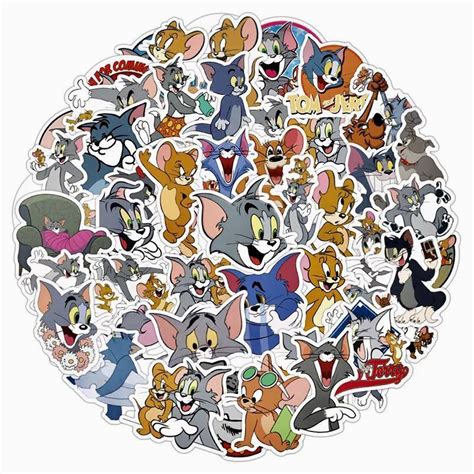 Stickers 50pc Tom And Jerry Cat Mouse Chase Best Friends Nostalgic