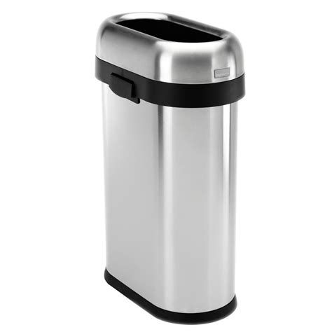 simplehuman 50 liter 13 gal heavy gauge brushed stainless steel slim