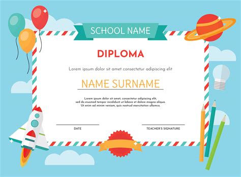 Free Kindergarten Diploma Template Free Printable Templates