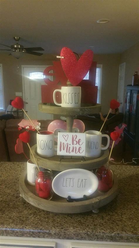 Farm house valentine tray | Tiered stand, Tiered tray ...