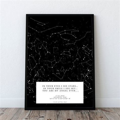 Star Map By Date Personalised Star Map Anniversary Gift Etsy In