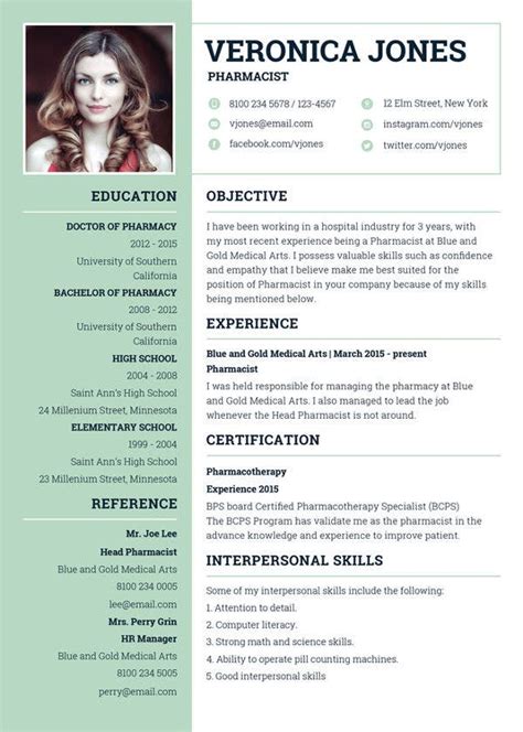 Make sure that your cv has a consistent font and font size, though headers can be bolded and slightly larger. 7+ Pharmacist Curriculum Vitae Templates - Free Word, PDF ...