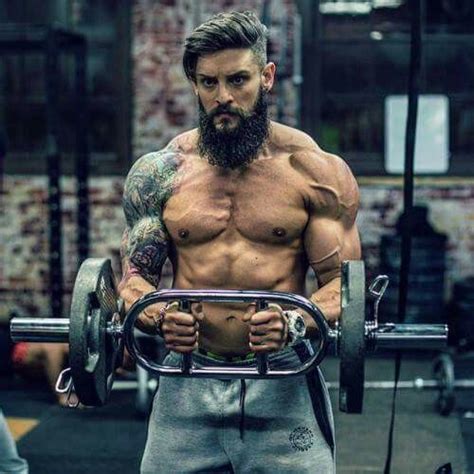 bearded and muscle man fitness motivation workout challenge popular workouts