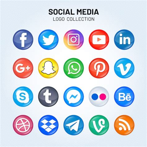 Logos De Redes Sociales Vector Premium