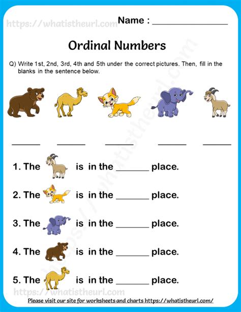 Ordinal Numbers Worksheets Ordinal Numbers Worksheets 1 10 Ordinal