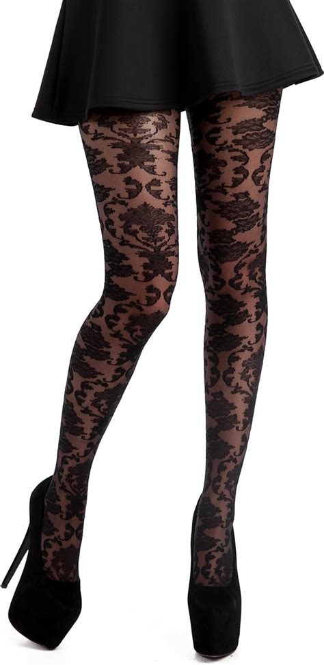 Flower Pattern Lace Tights Uk Clothing