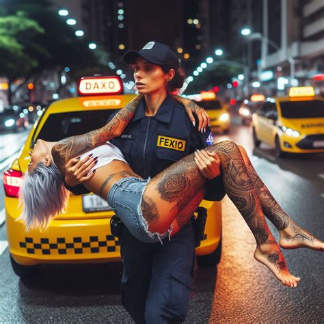 Female Taxi Driver Carrying Fainting Tattoed Woman By Razyuv On Deviantart