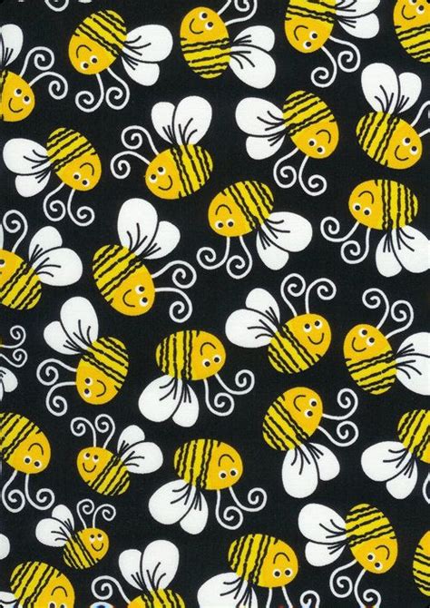 Timeless Treasures Bees On Black Fabric By The Yard Etsy Bee