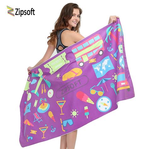 Zipsoft Microfiber Quick Drying Beach Bath Swimming Outdoor Towels